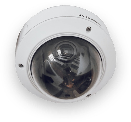 round white CCTV camera